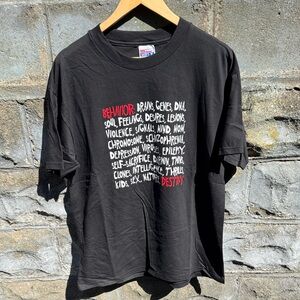 Vintage Discover Magazine human behavior t shirt L promo 90s skate cyber goth